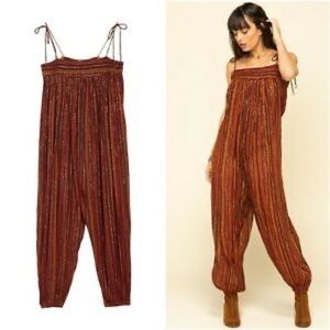 Free People Harem Lurex Jumpsuit